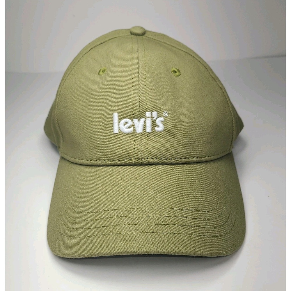 Levi's Olive Green Baseball Cap Adjustable Strapback Hat Logo 58cm